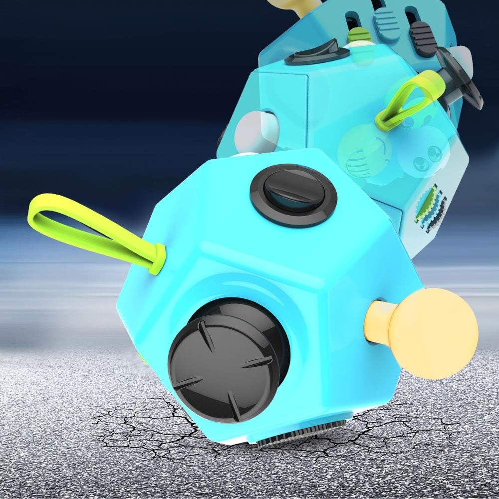 Fidget Dodecagon Cube-Easter Basket Stuffers 12 sided Fidget Toy Cube for Kids and Adults 12 Sides Stress Relief Cube Fidgets Toys Travel Airplane Essentials for Boys Girls