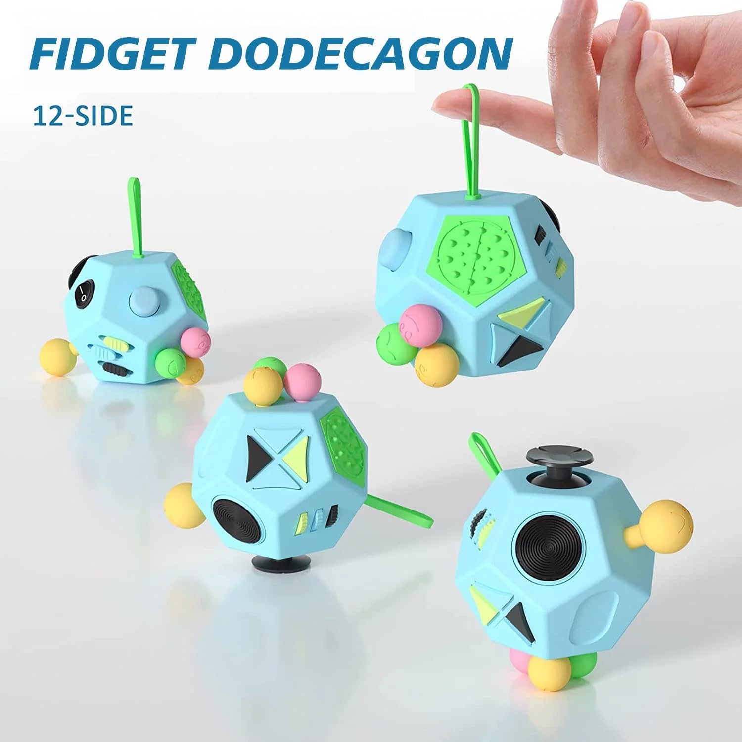 Fidget Dodecagon Cube-Easter Basket Stuffers 12 sided Fidget Toy Cube for Kids and Adults 12 Sides Stress Relief Cube Fidgets Toys Travel Airplane Essentials for Boys Girls